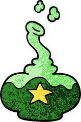 grunge textured illustration cartoon potion