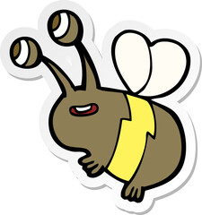 sticker of a cartoon happy bee