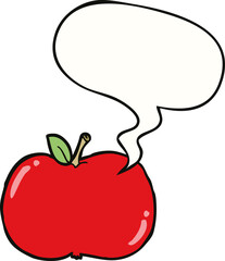 cartoon apple and speech bubble