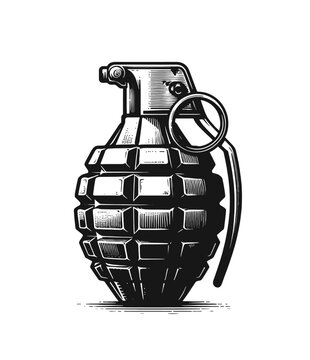 Hand grenade isolated vector illustration