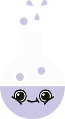 flat color retro cartoon test tube