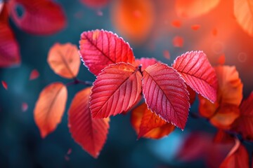 Free photo vibrant autumn maple leaves nature beauty 