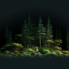 pine forest in the night