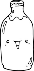 cute cartoon milk bottle