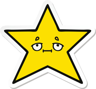 sticker of a cute cartoon gold star