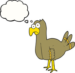 thought bubble cartoon bird