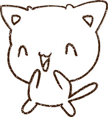 Happy Cat Charcoal Drawing