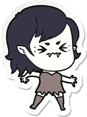 sticker of a annoyed cartoon vampire girl