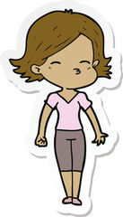 sticker of a cartoon woman