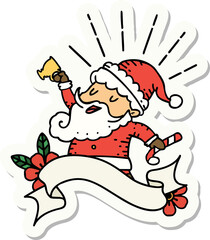 sticker of tattoo style santa claus christmas character celebrating
