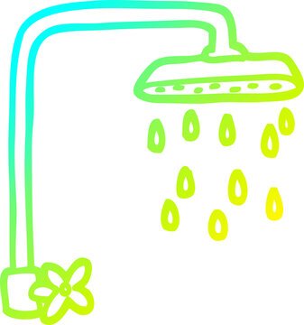 recommend clip art: cold gradient line drawing cartoon shower head