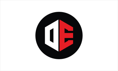 OE initial letter polygon icon gaming logo design vector template. batman logo, sports logo, monogram, falcon, war game, symbol, playing logo, abstract, fighting, typography, icon, minimal, premier 