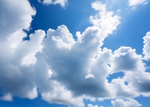 blue sky with white cloud summer background