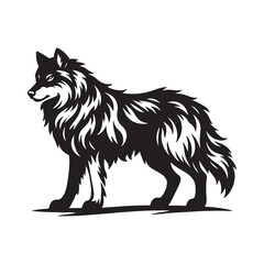 Wild Majesty: Vector Wolf Silhouette - Capturing the Noble Spirit of Nature's Fierce Guardian in Elegant Form. Wolf Illustration.