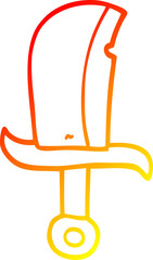 warm gradient line drawing cartoon dagger