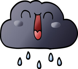 cartoon doodle of a happy rain cloud