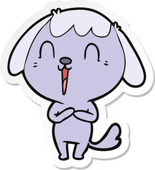 sticker of a cute cartoon dog