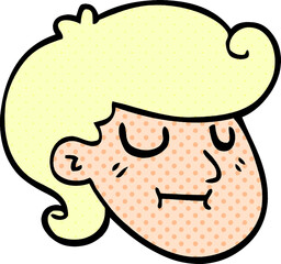 cartoon doodle happy blond boy