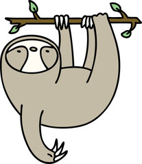 Obraz premium sloth hanging from branch