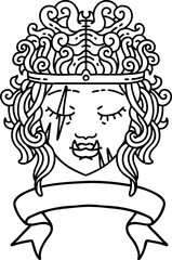 orc barbarian character face with banner illustration