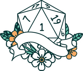 natural one d20 dice roll illustration