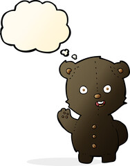 cute cartoon black bear with thought bubble