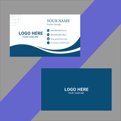 a modern creative business card templat.clean business card simple layout corporate business name card.flat template blue colours luxury background  print templat.
