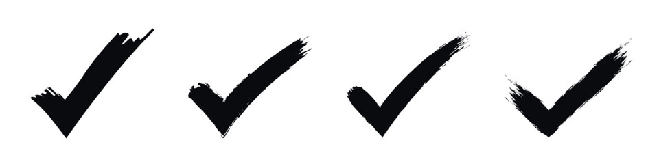 Check mark icons set. Check marks symbol collection. Simple check mark. Quality sign icon. Checklist symbols.