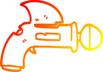 warm gradient line drawing cartoon ray gun