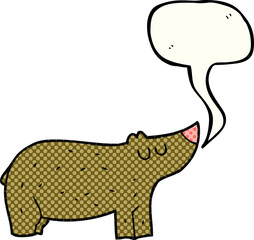 comic book speech bubble cartoon bear