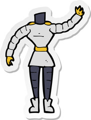 sticker of a cartoon female robot body