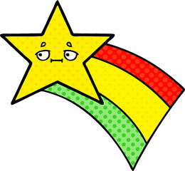 comic book style cartoon shooting rainbow star