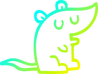 cold gradient line drawing cartoon mouse