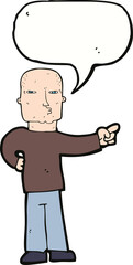 Fototapeta premium cartoon pointing man with speech bubble