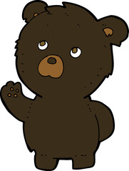 cartoon waving black bear