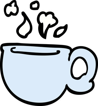 cartoon doodle steaming cup