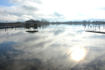 Beetzsee bei Radewege im Havelland mit Seebrücke