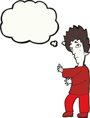 Fototapeta premium cartoon vampire with thought bubble