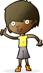 cartoon boy with positive attitude