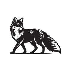 Swift Cunning: Vector Fox Silhouette - Capturing the Graceful Agility and Cleverness of Nature's Sly Trickster in Elegant Form. Fox Illustration