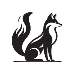 Swift Cunning: Vector Fox Silhouette - Capturing the Graceful Agility and Cleverness of Nature's Sly Trickster in Elegant Form. Fox Illustration