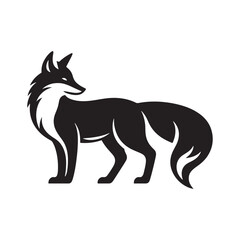 Obraz premium Swift Cunning: Vector Fox Silhouette - Capturing the Graceful Agility and Cleverness of Nature's Sly Trickster in Elegant Form. Fox Illustration