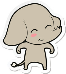 sticker of a cute cartoon elephant
