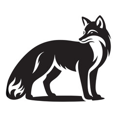 Swift Cunning: Vector Fox Silhouette - Capturing the Graceful Agility and Cleverness of Nature's Sly Trickster in Elegant Form. Fox Illustration