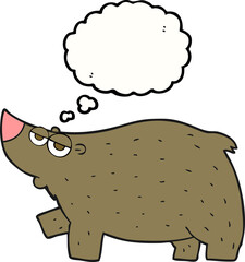 thought bubble cartoon bear