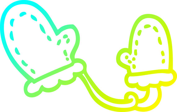 green gradient mittens connected clip art preview