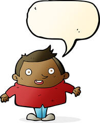 cartoon happy man with speech bubble