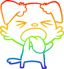 rainbow gradient line drawing cartoon disgusted dog