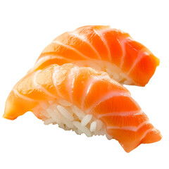 Two pieces of sushi with rice and sesame seeds Isolated on transparent background, PNG