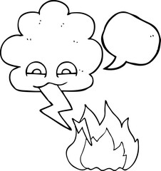 speech bubble cartoon lightning strike